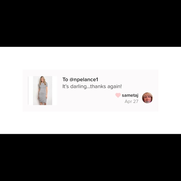 LAST ONE!! White & Navy Striped Knit Midi Dress - Picture 4 of 4